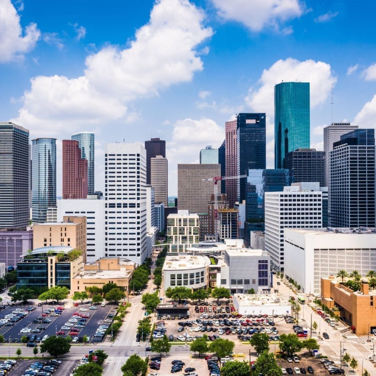 Aerial of the Uptown area of Houston Texas Stock Photo - Alamy