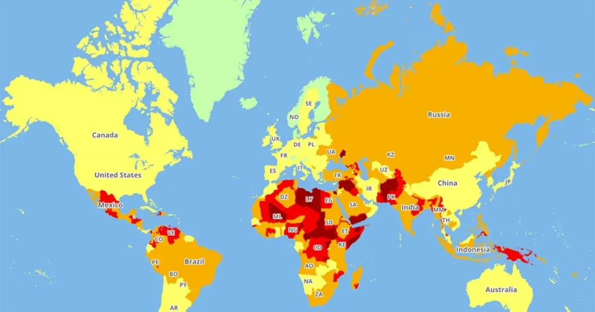 This Map Reveals The World's Most Dangerous Countries