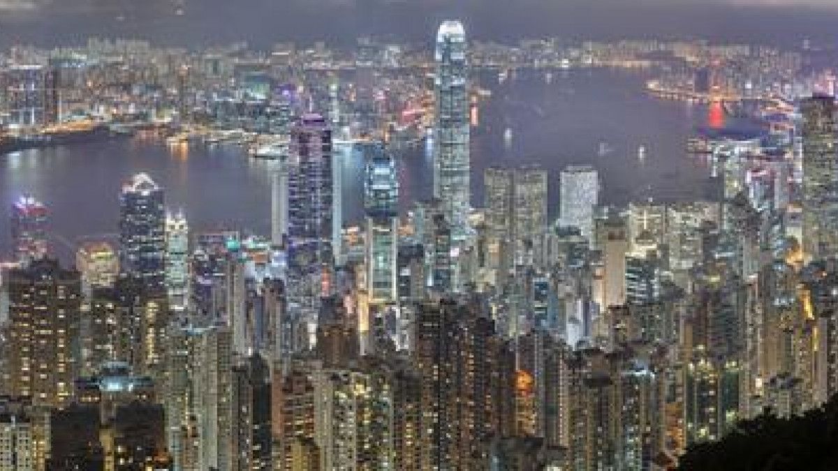 View Of Canton Road And Modern Skyscrapers At Tsim Sha Tsui, In