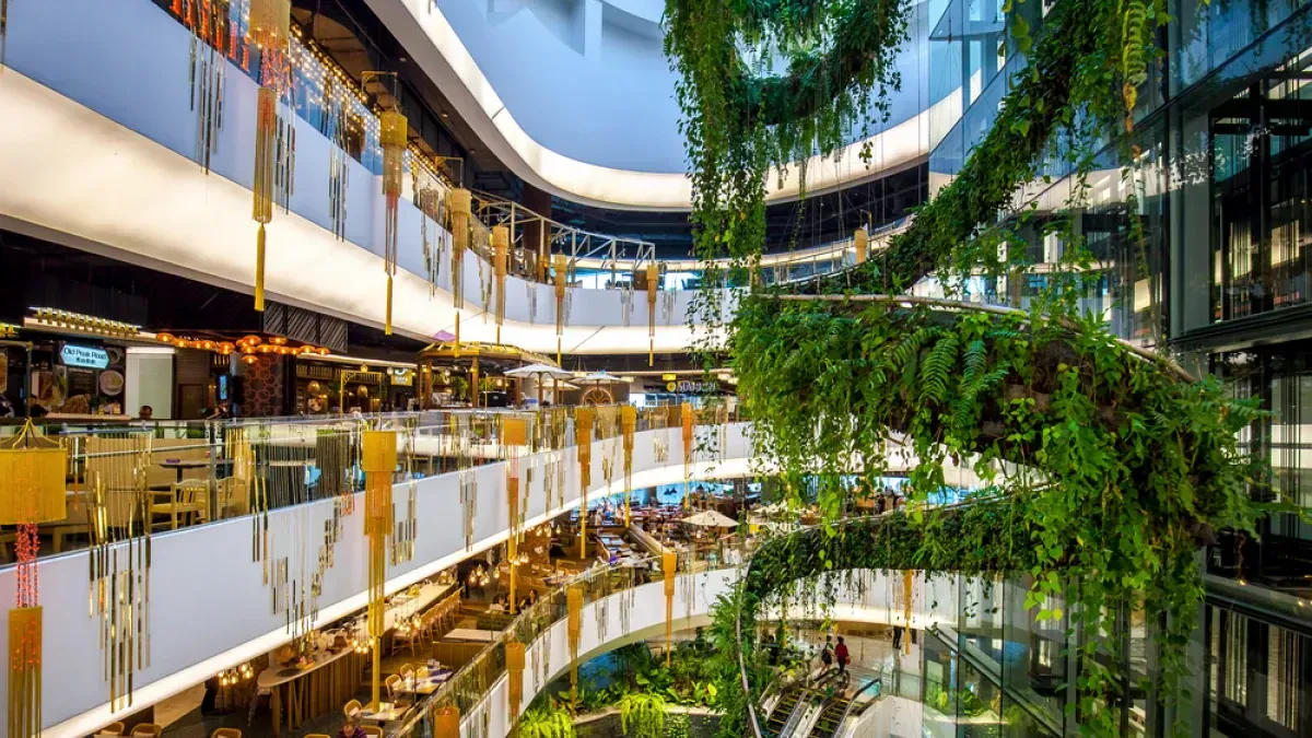 Atrium Garden in EmQuartier shopping mall in Bangkok, Thai…