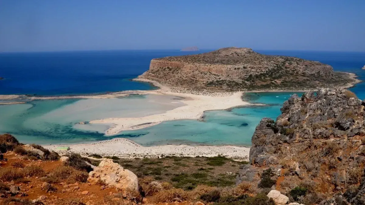 Greece Coast, Calm Blue Water, Rocks, Mediterranean Landscapes