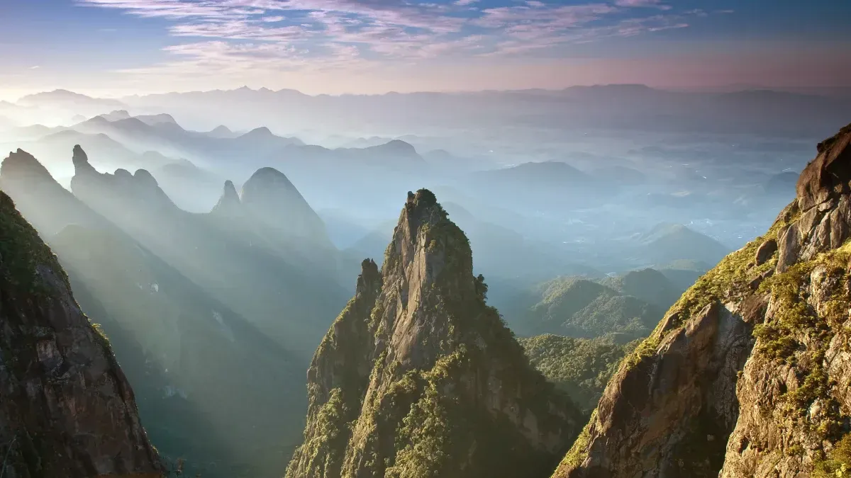 Peak Mountain Prateleiras in Itatiaia National Park, Brazil Stock