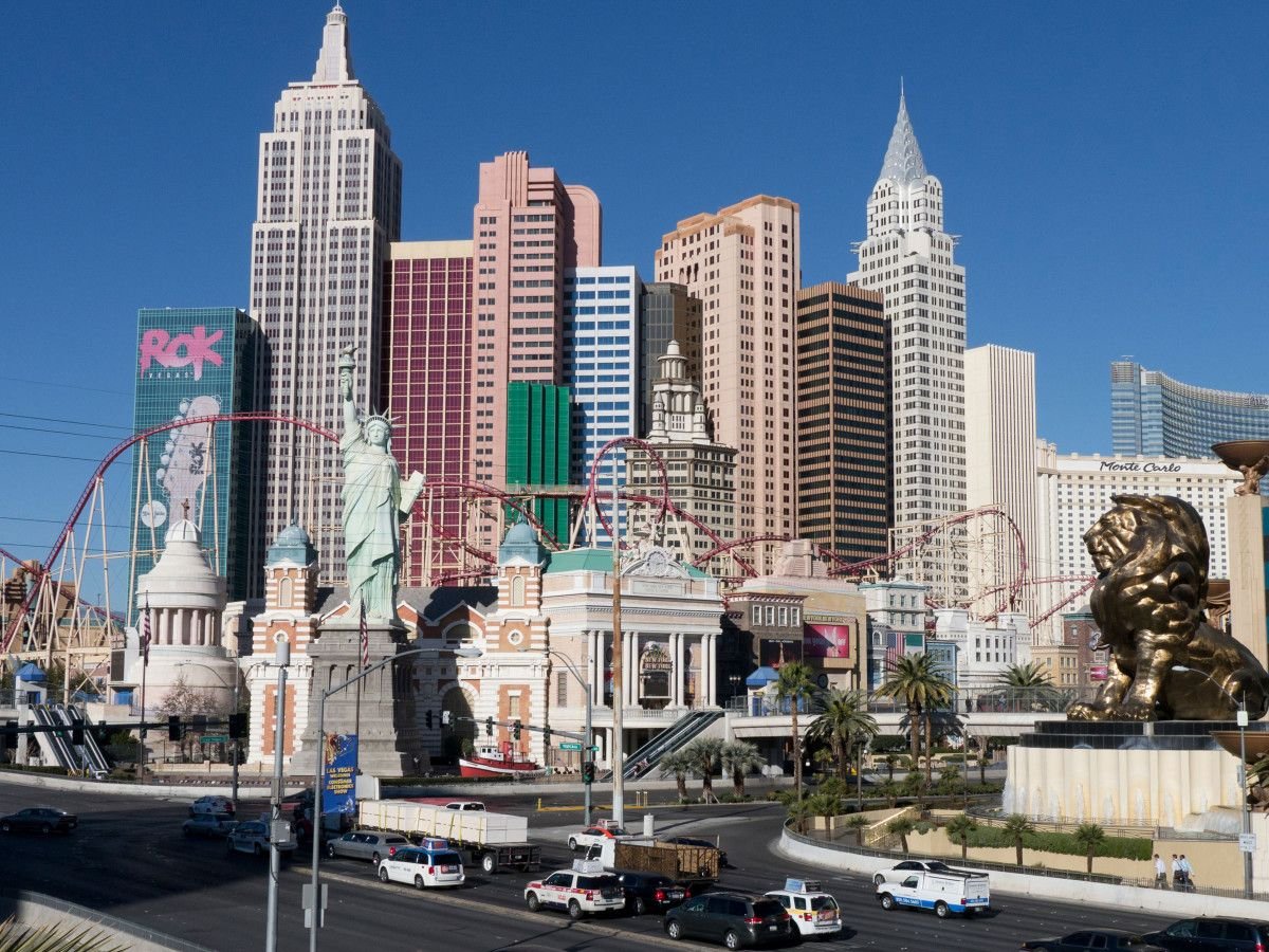 Las Vegas Skyline. Travel American City Landmark Background. Urban