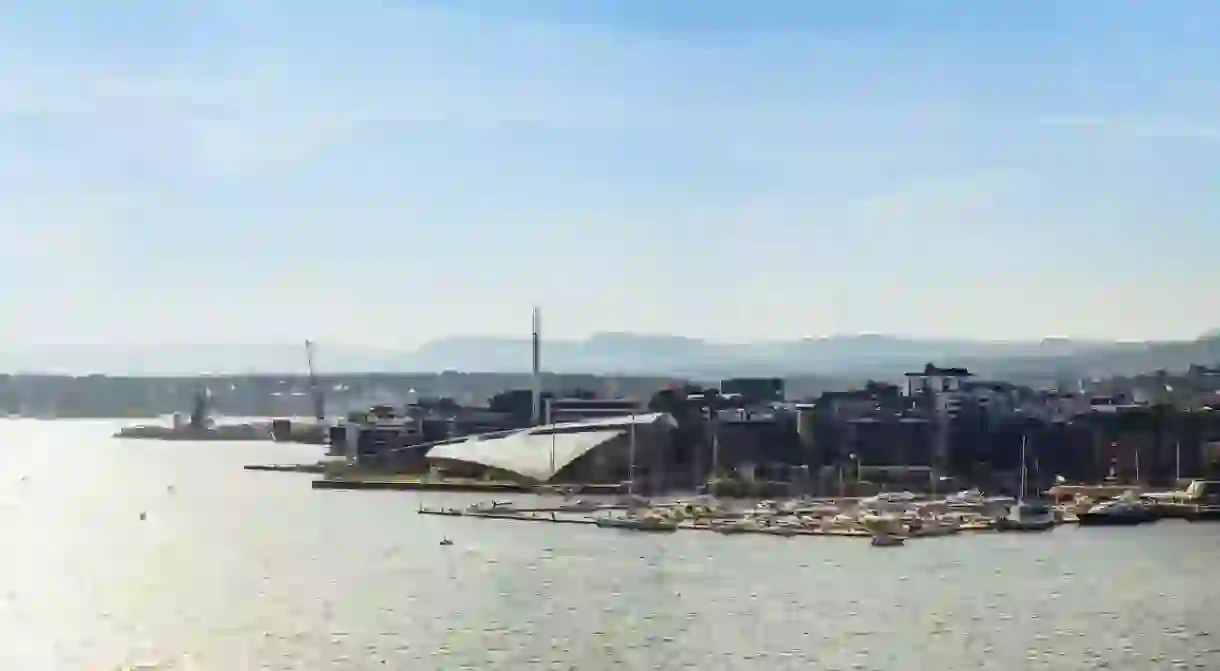 Panorama of Oslo Harbour with Astrup Fearnley Museum of Modern Art