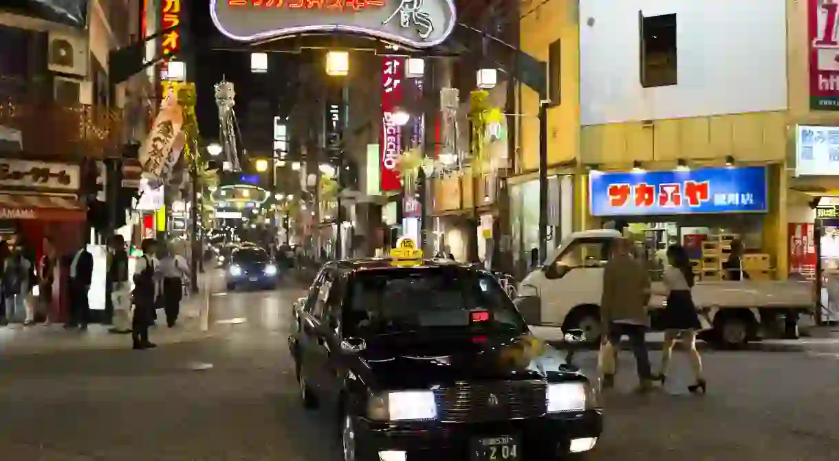 Nagarekawachō street at night, Hiroshima