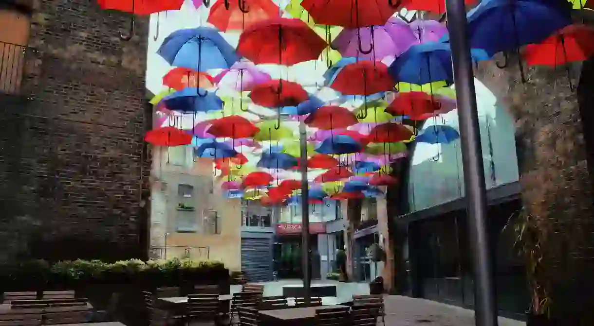 Borough market umbrellas yard