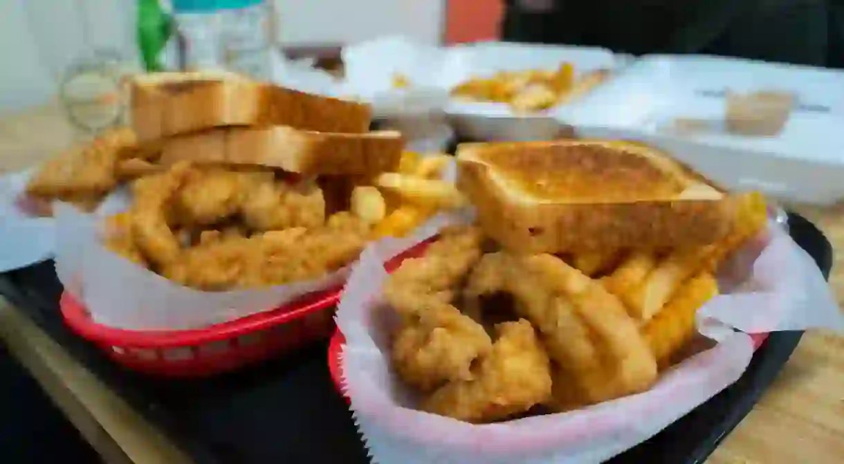 Laynes chicken, freshly fried and served with love, College Station, Texas