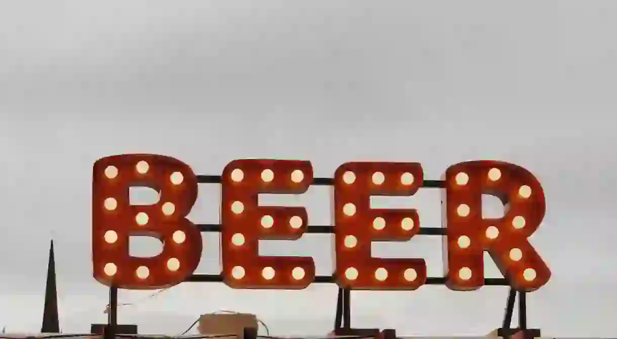 Beer Commercial on top of a building