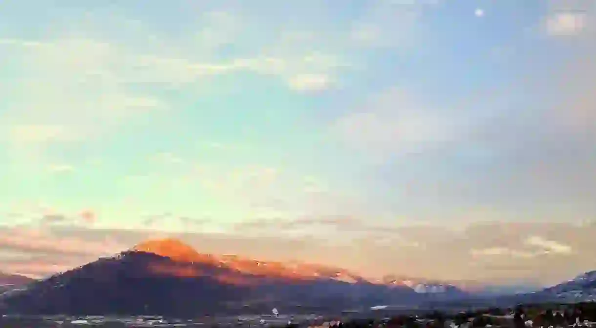 Moonrise over Kamloops