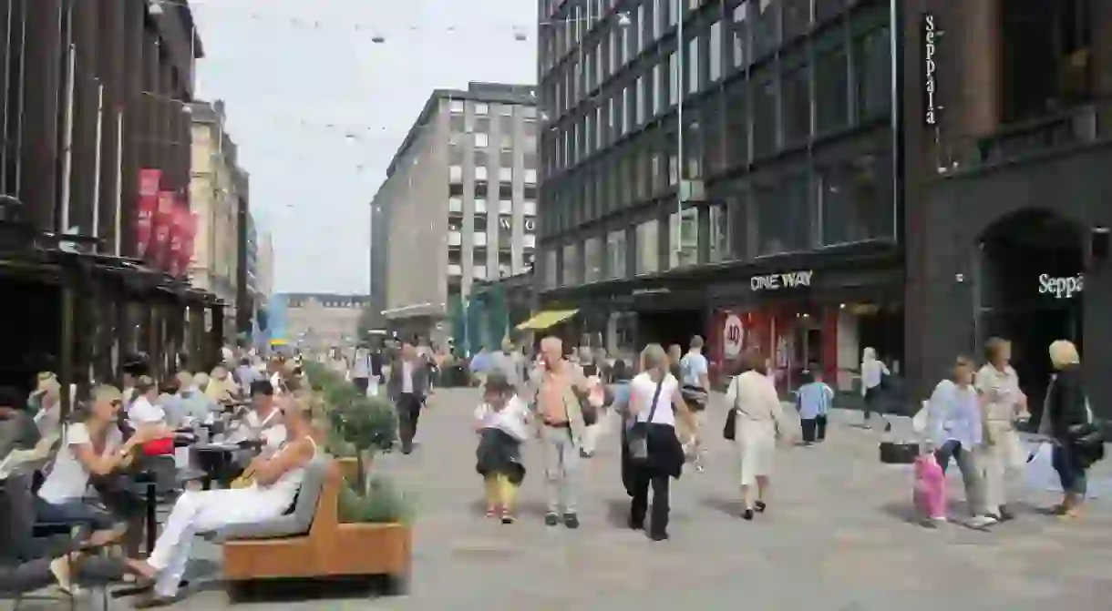 Pedestrian street in Helsinki