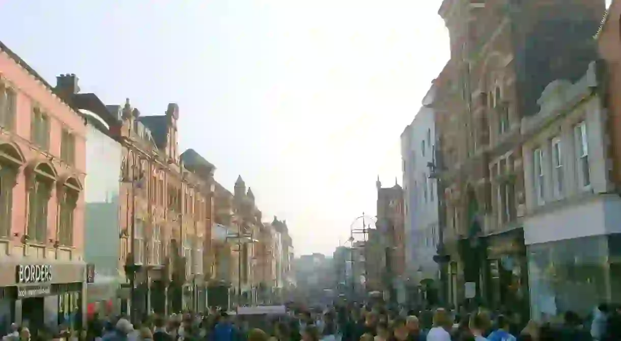 Shoppers on Briggate, Leeds