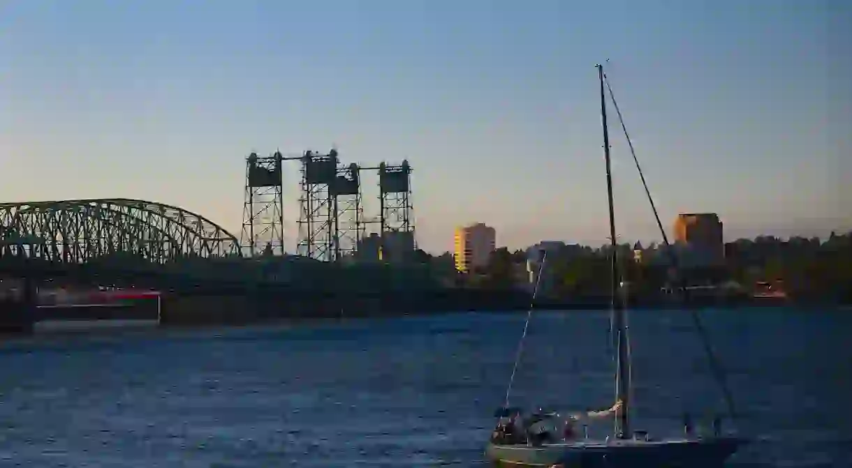 Sailboat on Columbia River