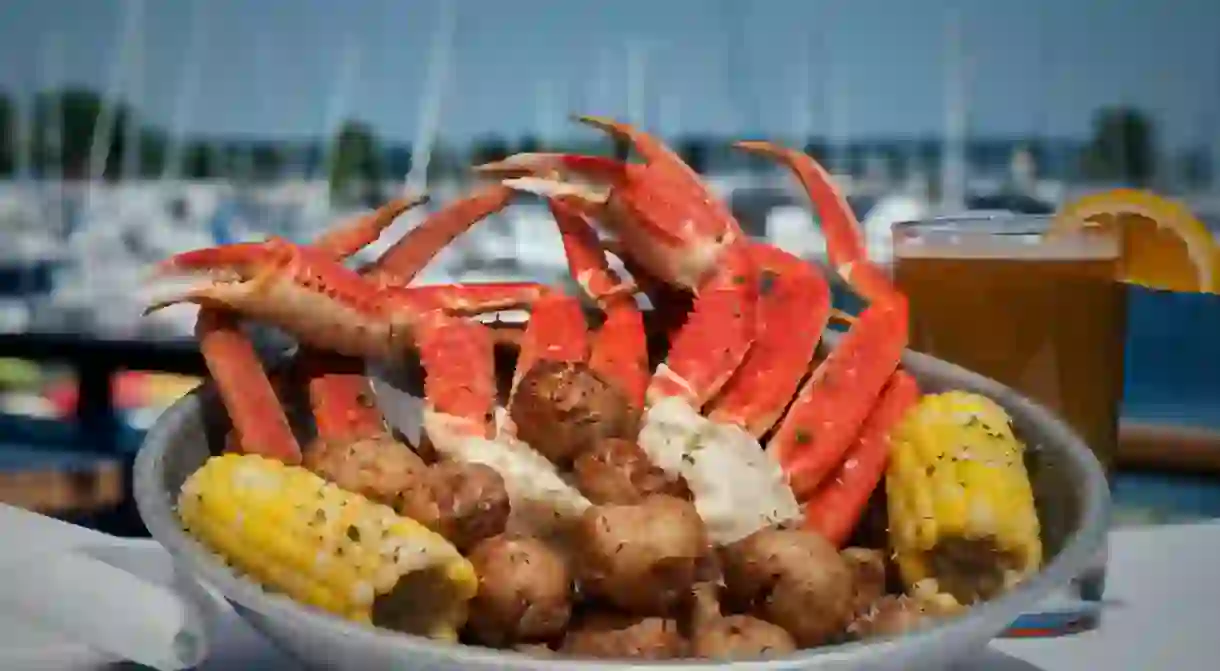 Snow crab legs at Dockers Fish House