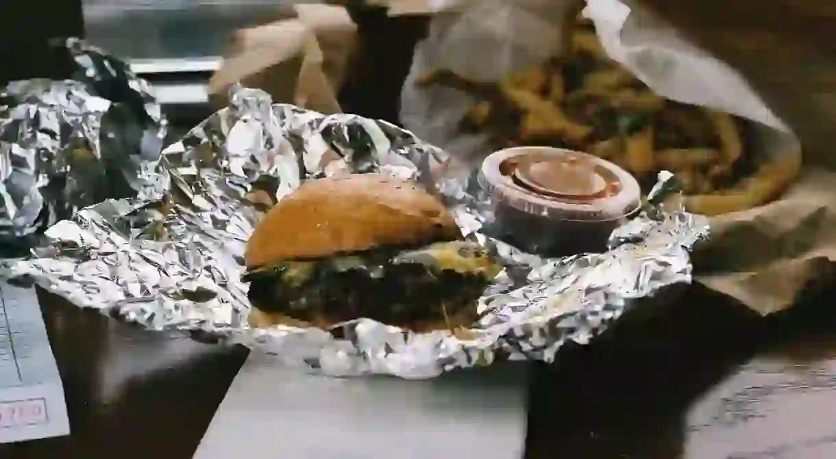 Burger and Fries from Bernie’s Burger Bus