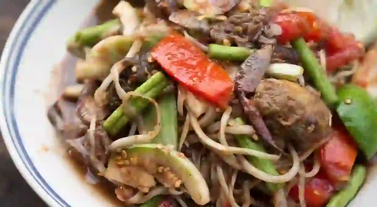 Som Tam Lao, or Green Papaya Salad