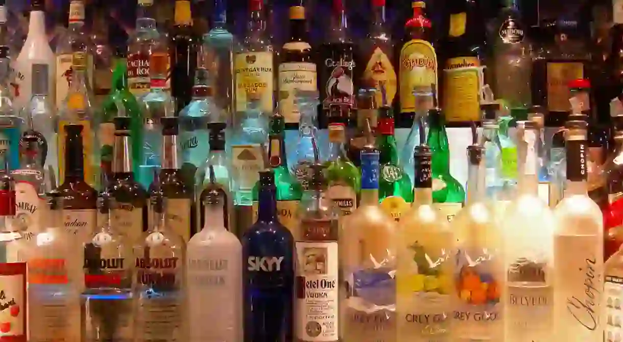 Bottles at the bar