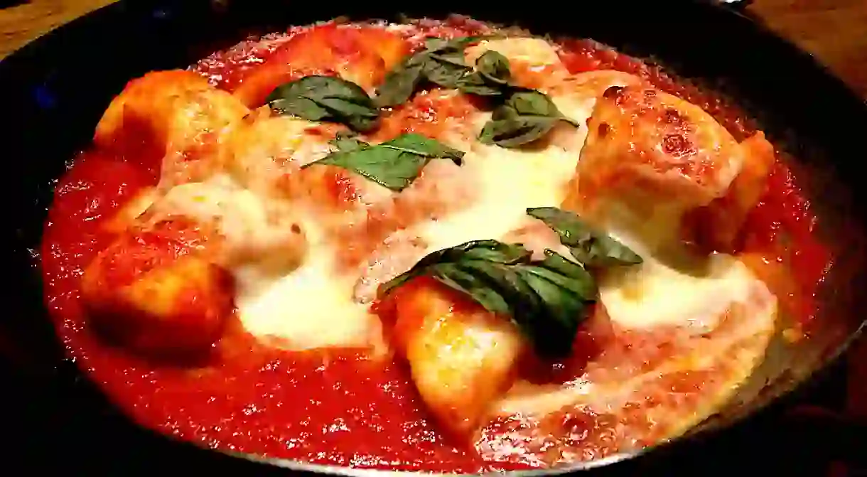 Gnocchi Napoli with mozzerella