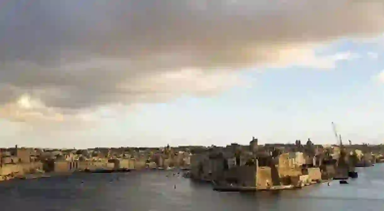 Valletta harbour view with clouds