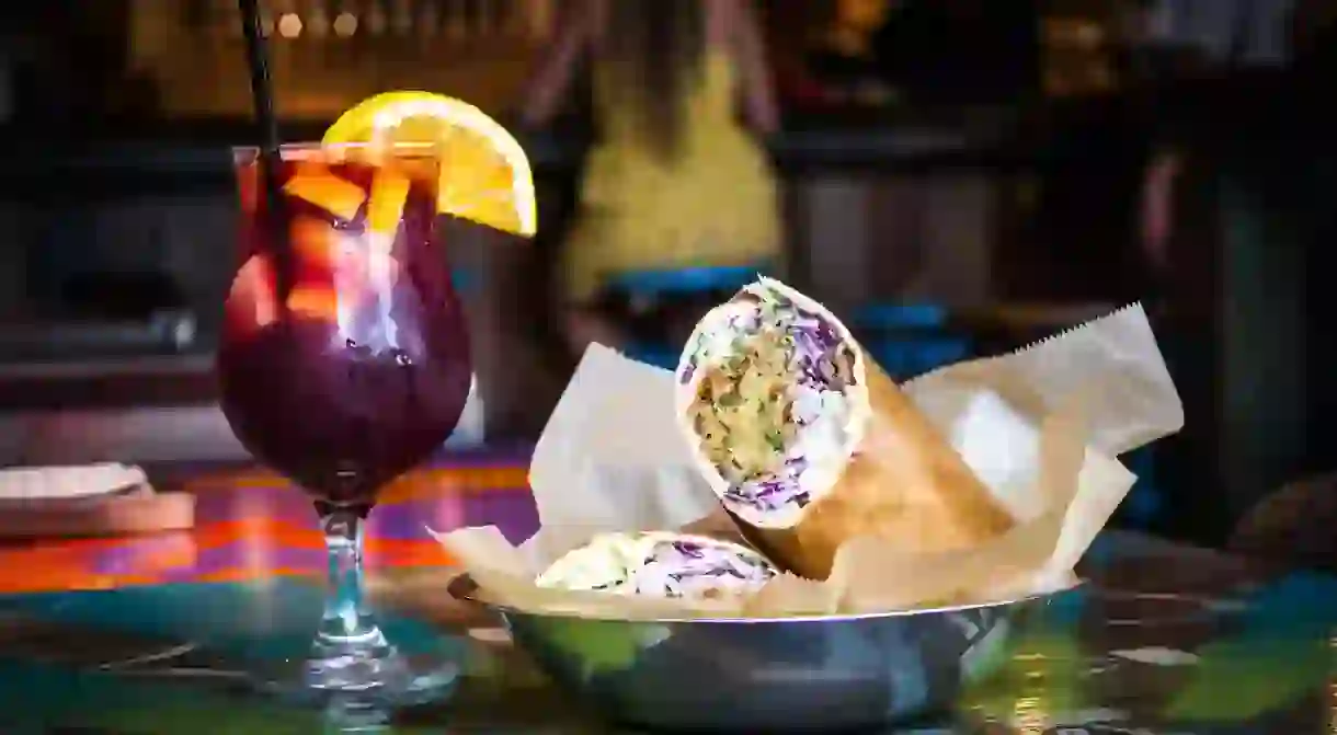 Doner Wrap and Sangria