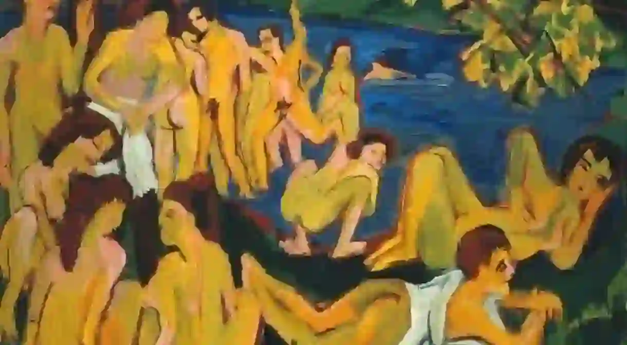 Bathers at Moritzburg (Badende Moritzburg) by Ernst Ludwig Kirchner (1880–1938)