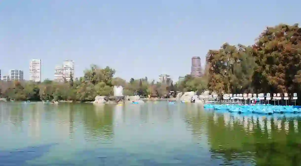 View of the Lago Menor at Chapultepec Park in Mexico City