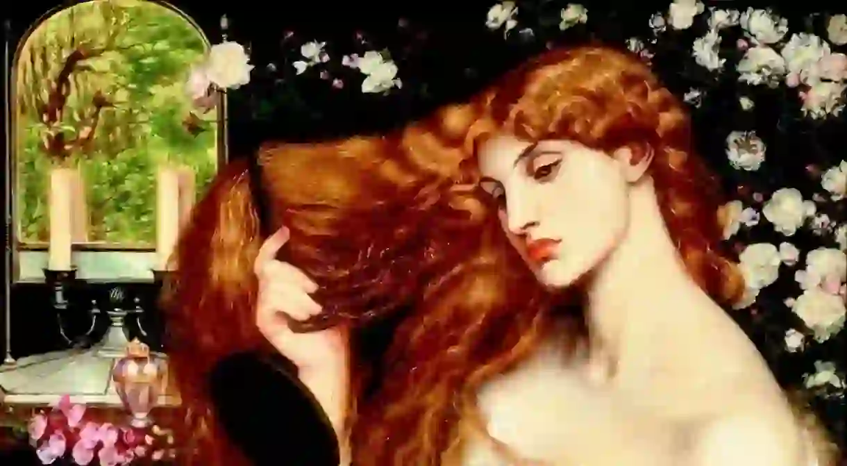 Rossetti, Lady Lilith, 38 x 33.5 inches, Delaware Art Museum, 1866-68 (altered 1872-73)