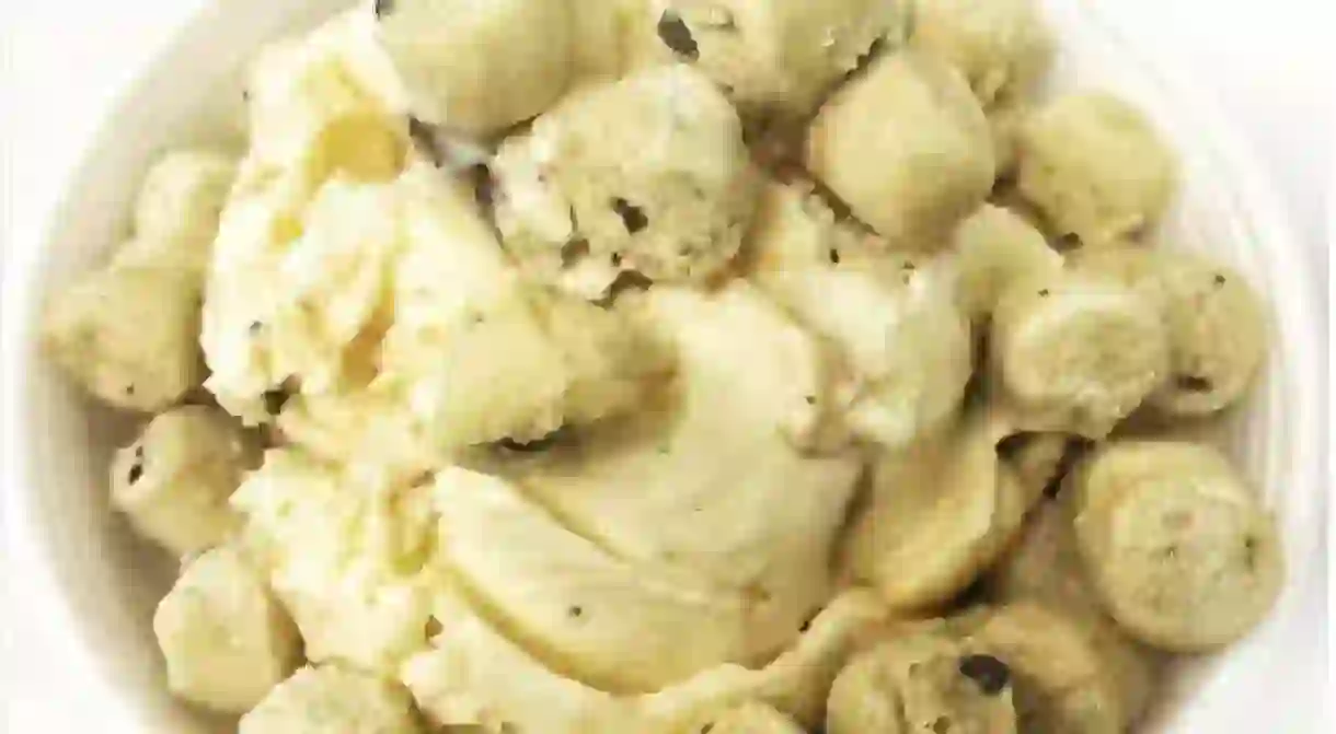 Salty Caramel with Cookie Dough Ice Cream /