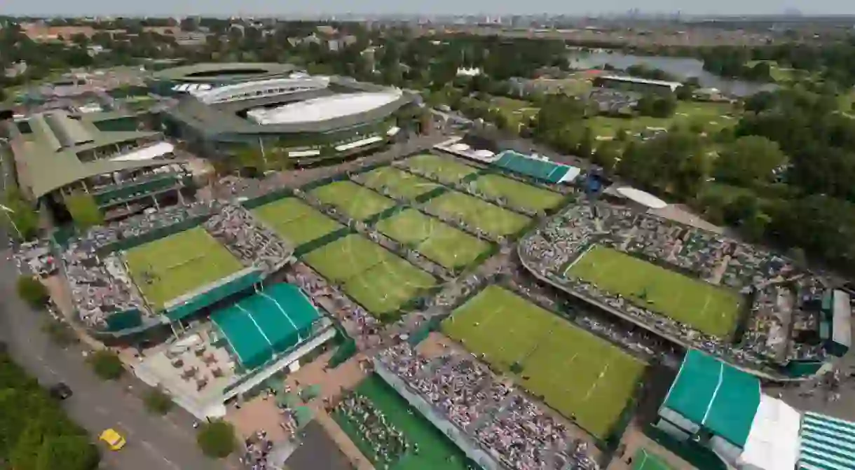 An aerial view of Wimbledon