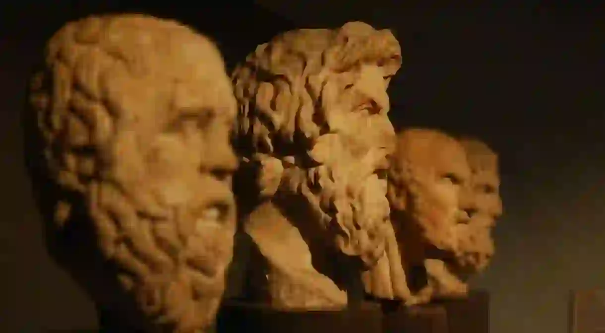 The busts of the philosophers at The British Museum, London