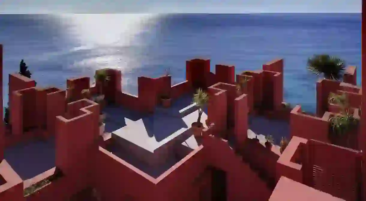 Rooftop view of La Muralla Roja