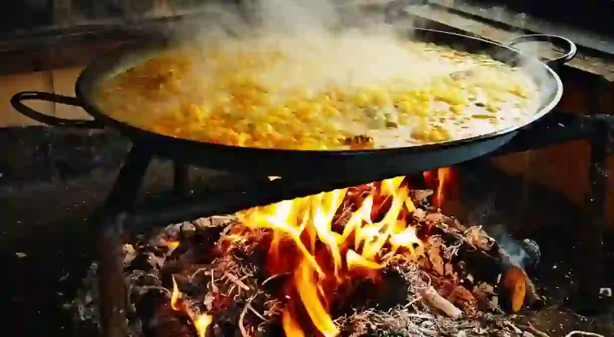 Making paella