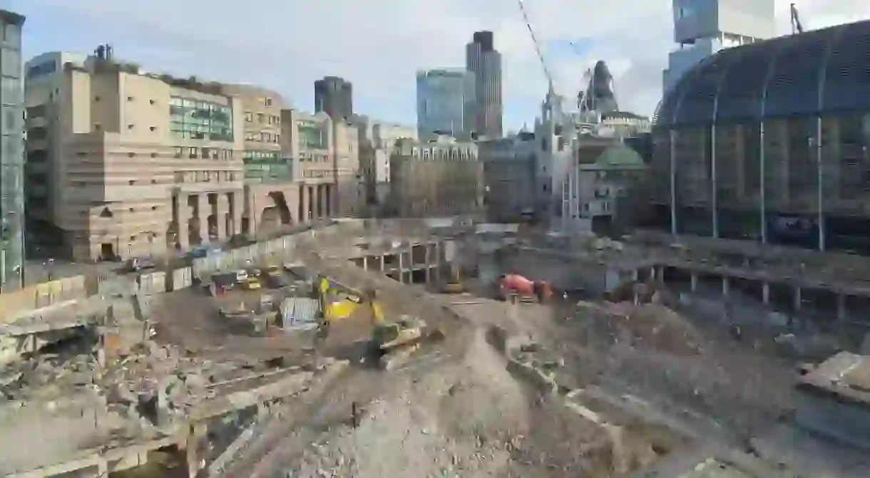 Bloomberg construction site during demolition