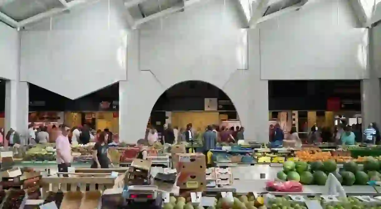 Heaps of colorful fruit at the Foodmet