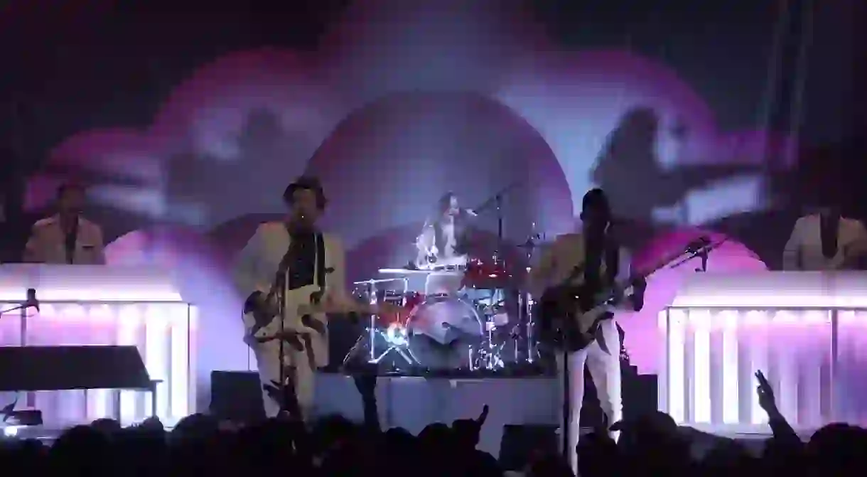 Metronomy playing at the Fonda Theatre in Hollywood (2014)