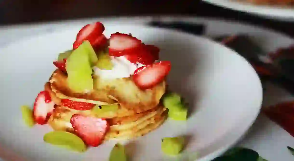 Pancakes with fresh fruit