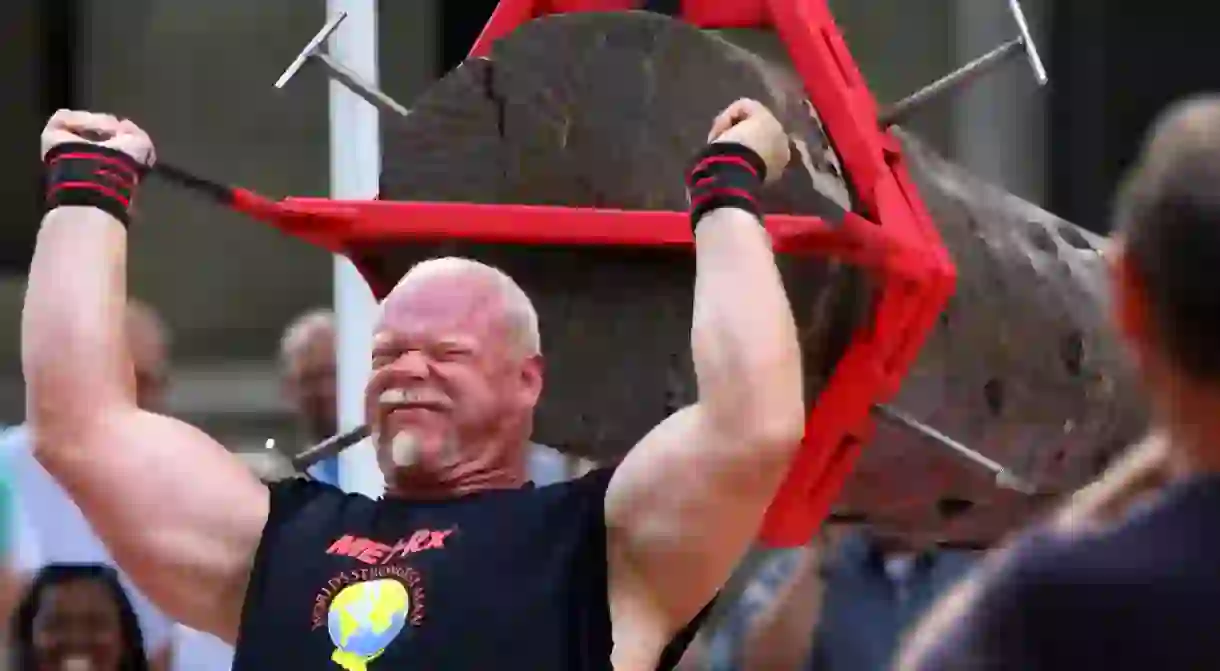 Former Worlds Strongest Man Magnus Samuelsson competes.