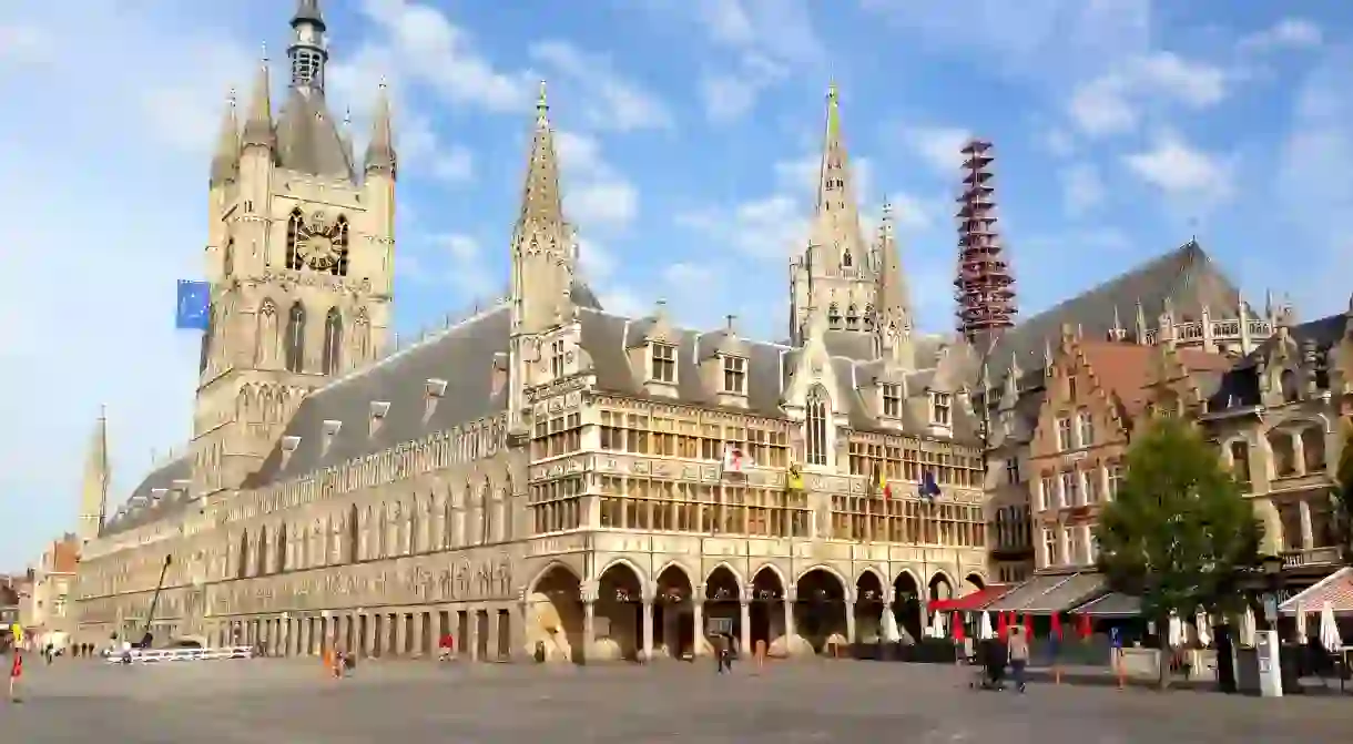 Ypres main square with its imposing Cloth Hall