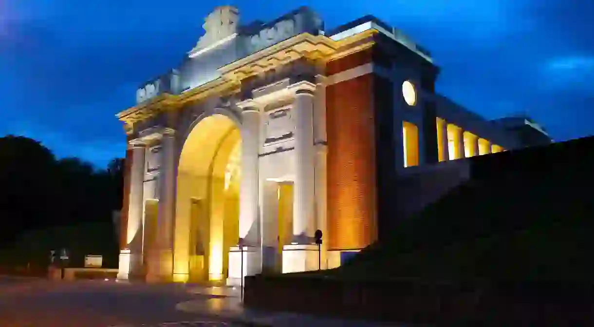 The Menin Gate in Ypres, where trumpets are sound every night in honor of the WWI soldiers who lost their life in the area