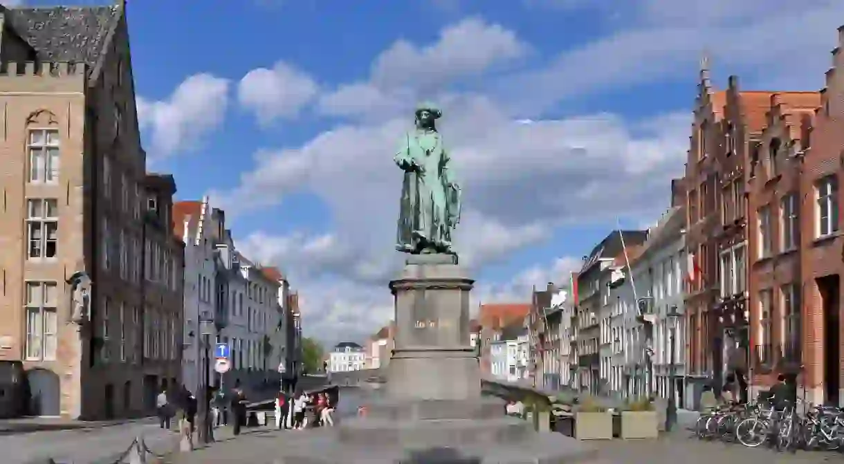 The Jan van Eyckplein in Bruges, where the historic citys hotshots used to work and play