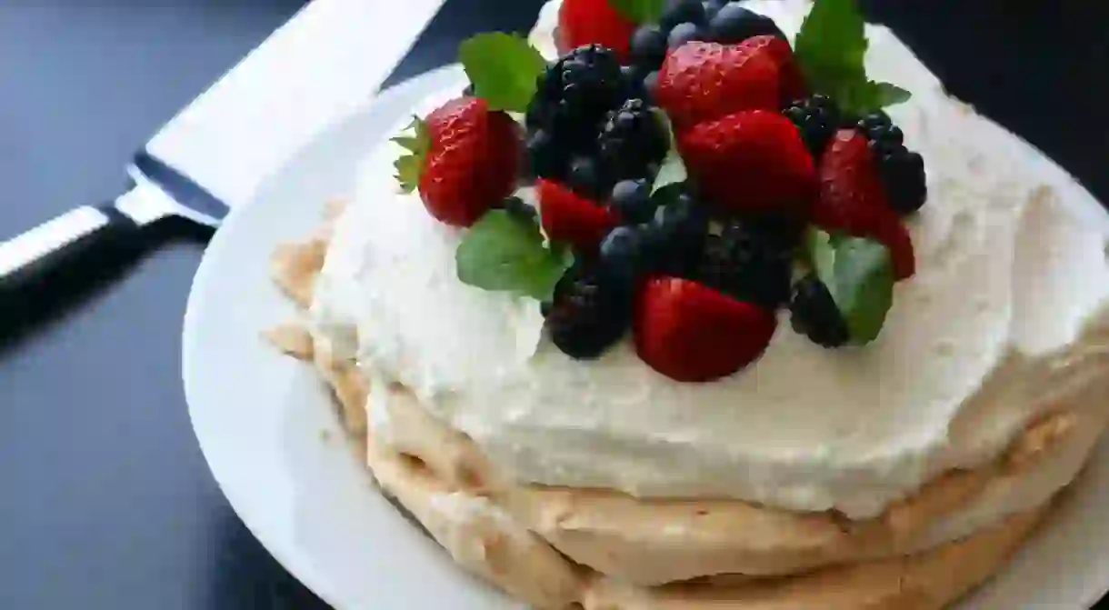 Pavlova with mixed berries