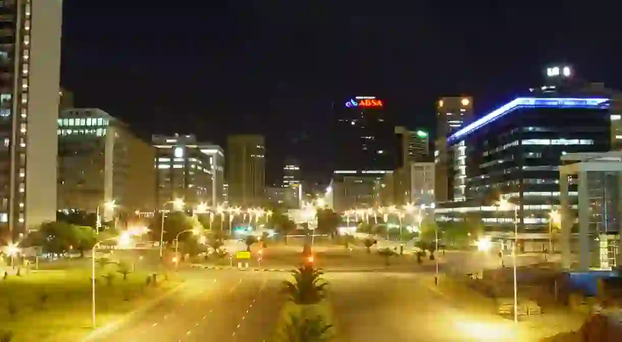 Adderley Street, Cape Town at night