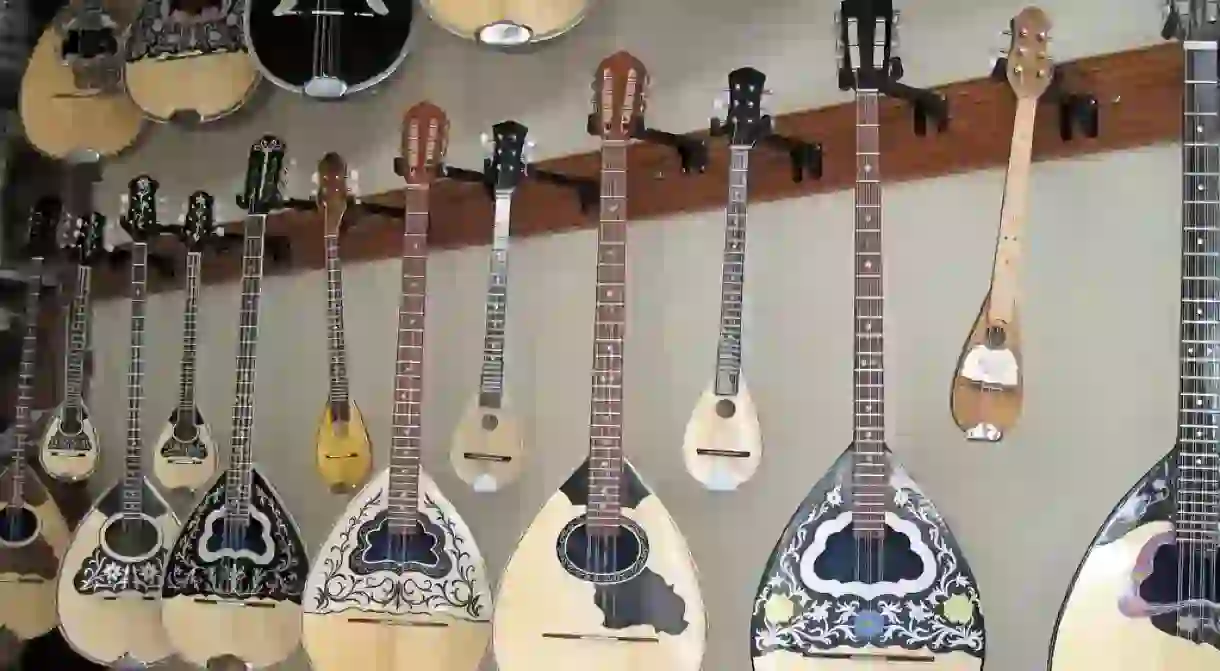 Bouzoukis in a store