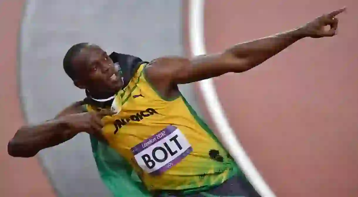 Usain Bolt doing his trademark To Di World pose