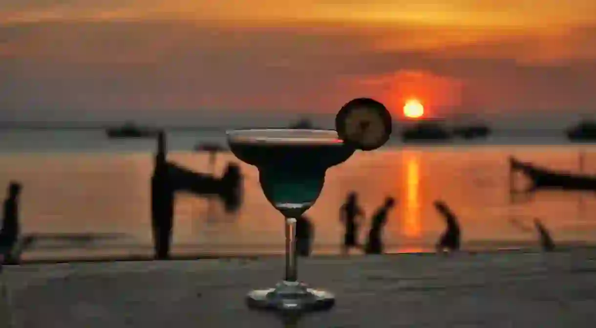 Cocktail and sunset