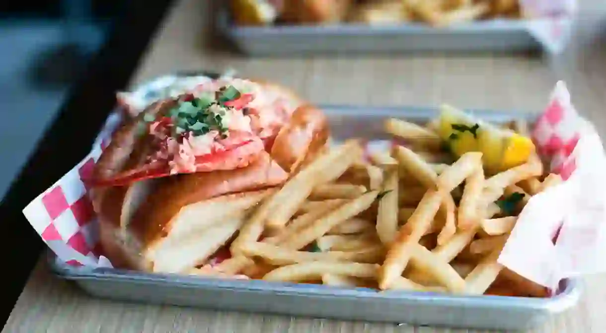 A classic New England lobster roll