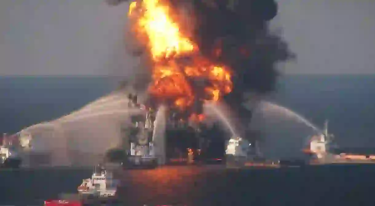 Deepwater Horizon explosion on the Gulf coast of Mexico