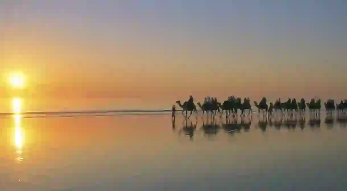 Sunset camel trek on Cable Beach, Broome