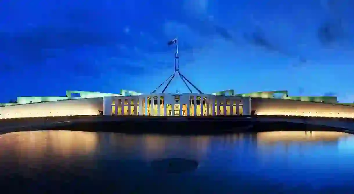 Parliament House Canberra Dusk Panorama