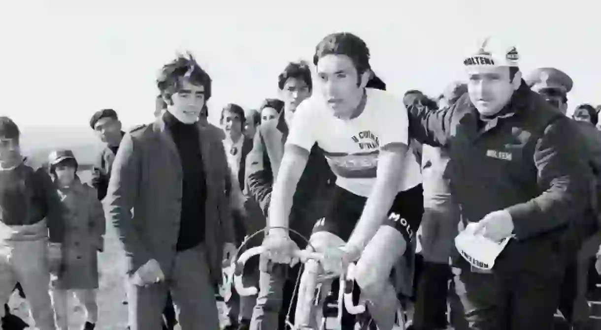 Eddy Merckx at the 1971 edition of Milan-San Remo, a classic which he would win a whopping 7 times in total