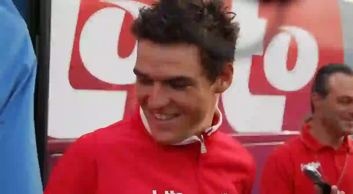 Greg Van Avermaet cracks a smile at Paris-Roubaix, 2009